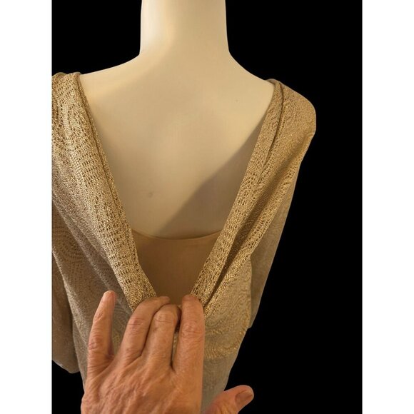 Damianou Vintage Gold Metallic Knit Dress M/L USA - Picture 8 of 12